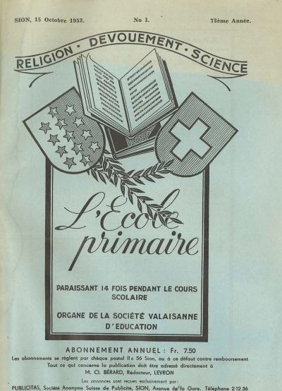 No 01 Ecole primaire 15 oct 1952