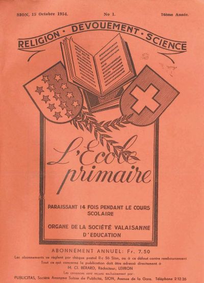 No 01 Ecole primaire 15 oct 1954