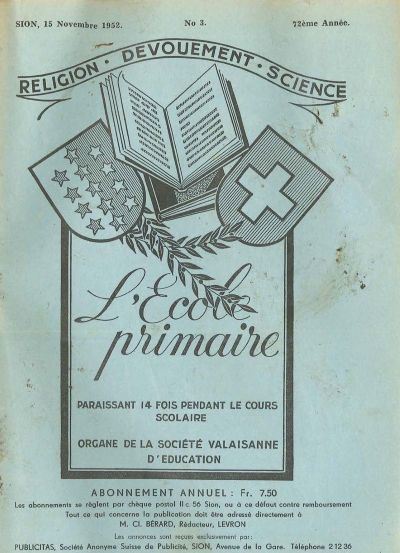 No 03 Ecole primaire 15 nov 1952