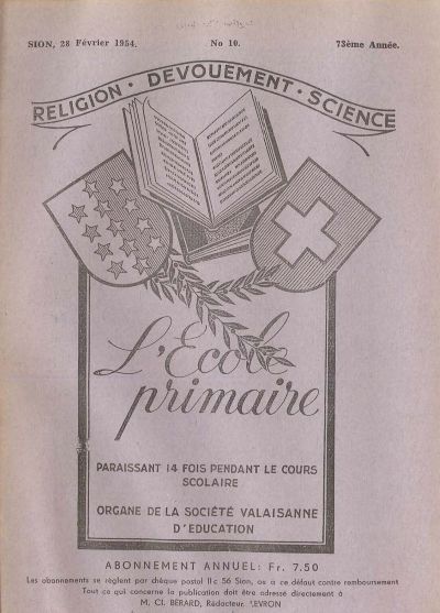 No 10 Ecole primaire 28 fev 1954