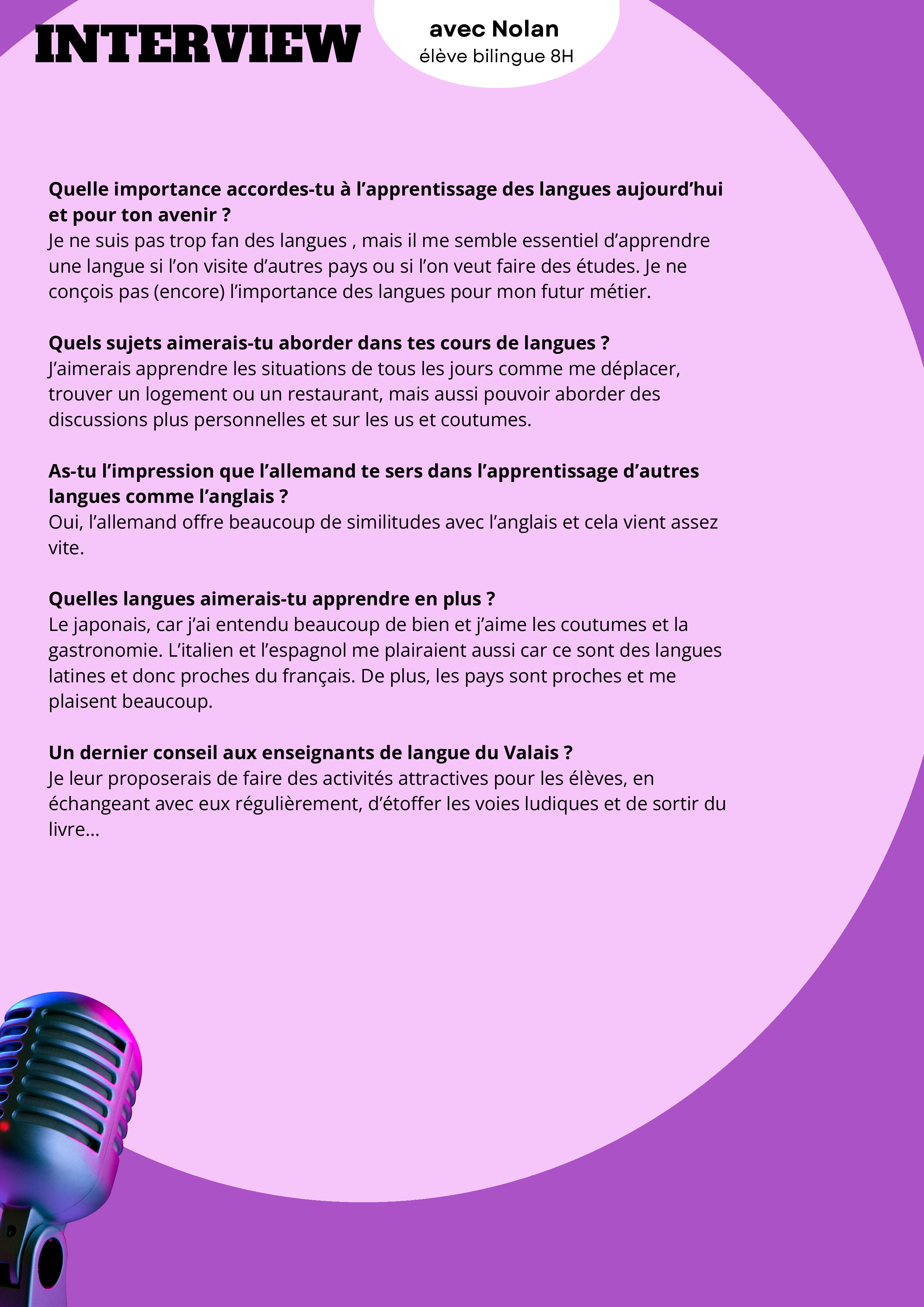 Resonance fevrier 2025 native speakers interview Nolan 8H 2